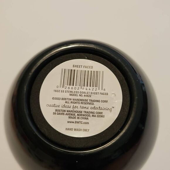 Zinny Double Walled Stainless Steel Goblet 16oz NWT BPA Free Black with White Gr - Picture 6 of 8